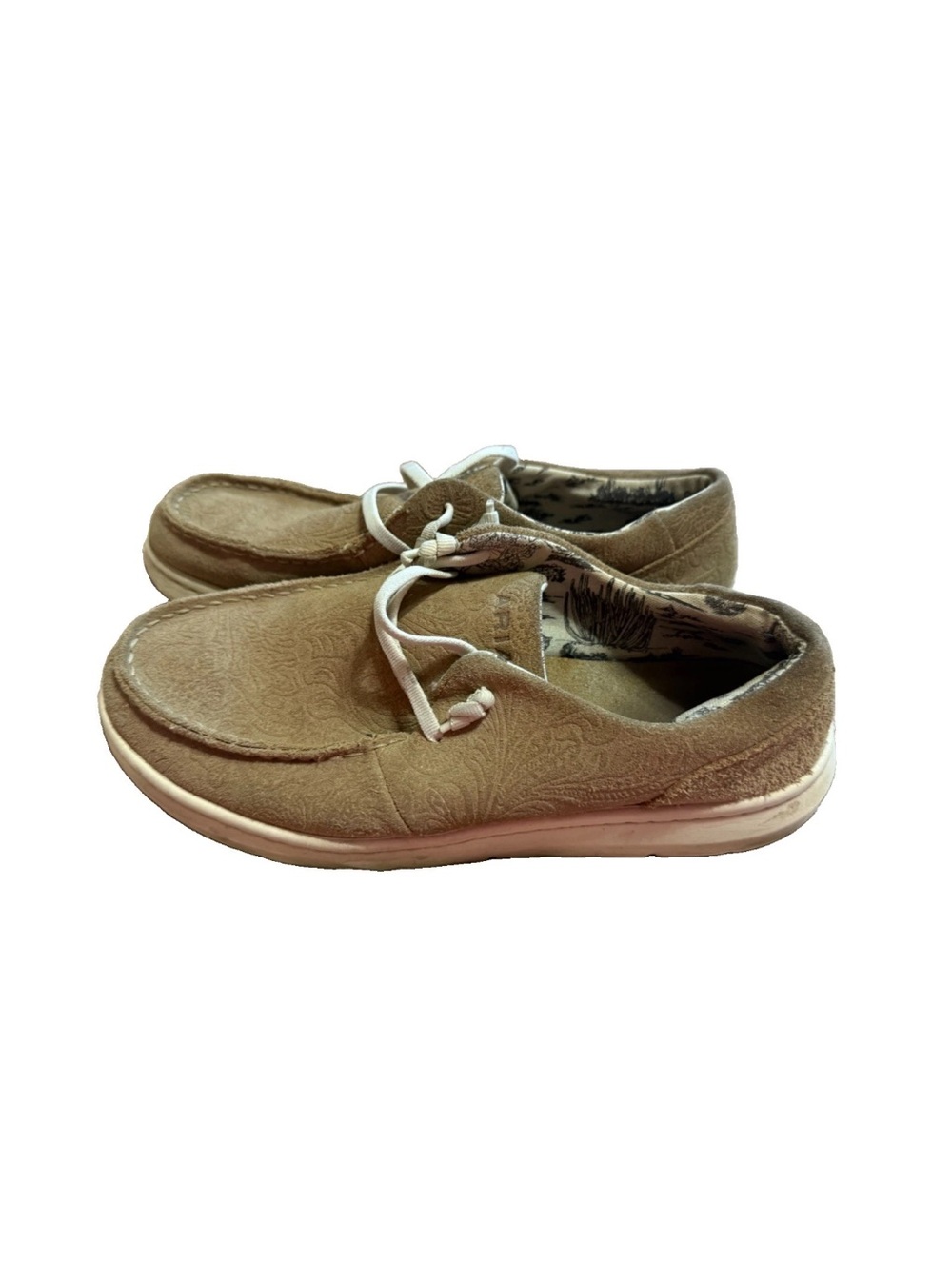 ARIAT Ladies HILO Floral Emboss Brown Shoes Women's Size 9B